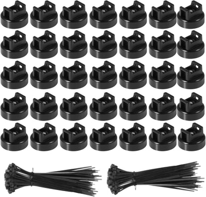 Magnetic Cable Zip Tie Mounts, 25 Pcs Magnets with 100 Pcs Cable Zip Ties, Multipurpose Magnetic Cables Holder for Cables Management, Wire Management Bases