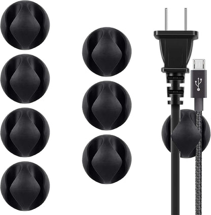 BEADNOVA Cord Organizer Cable Organizer Cable Clips Cord Holder for Desk Management Wire Holder Clips for Computer Desk (Black, 4 pcs)