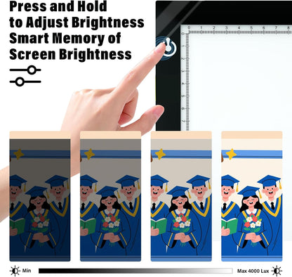 A4 LED Copy Board Tracing Light Box, Adjustable Brightness Artcraft LED Trace Light Pad, USB Power Light Table for Artists, Tattoo Drawing, Animation, Sketching, Stenciling & Diamond Art Painting