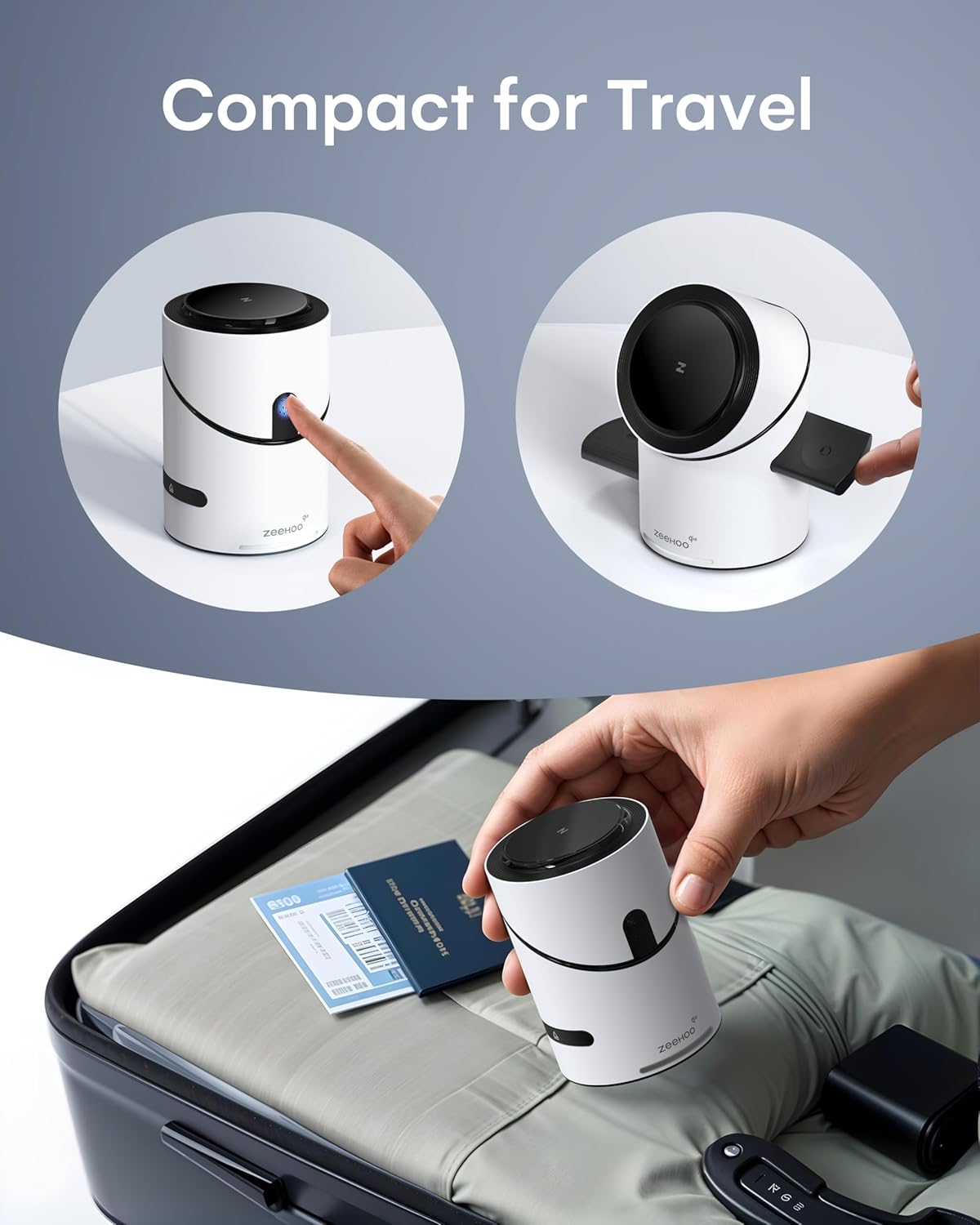 ZEEHOO 3 in 1 Charging Station for Apple Devices, Mag-Safe Charger Stand, Qi2 15W Auto-Rotating Wireless Charger for iPhone 17 16/15/14/13/12 Series& AirPods& iWatch(Black)