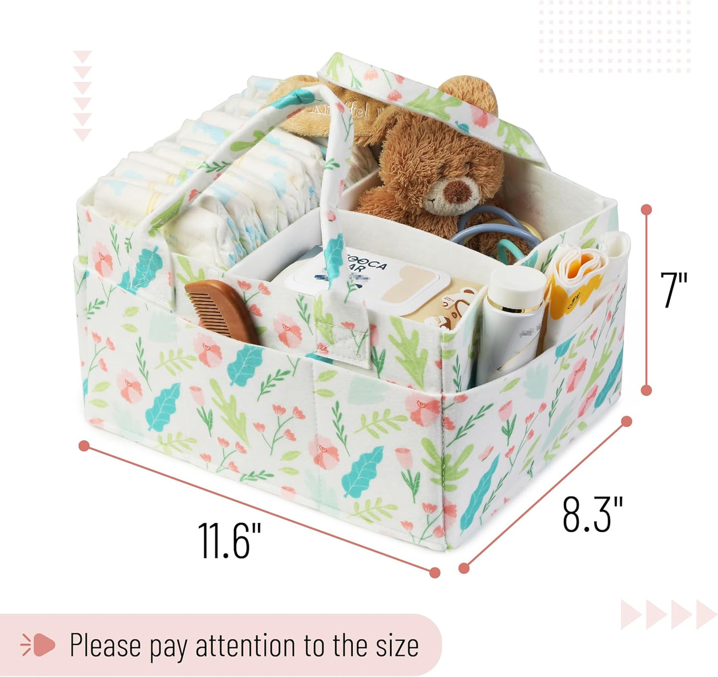 Mr. Pen- Baby Diaper Caddy Organizer, Gray, Medium, Nursery Storage Bin and Car Organizer for Diapers and Baby Wipes