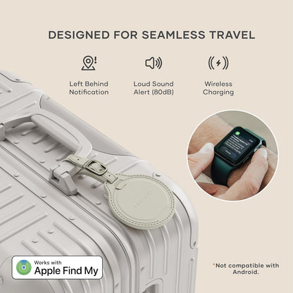 Satechi FindAll Smart Luggage Tag with Find My, TSA-Friendly, Airport Tracking, Left-Behind Alerts, Loud Audible Chime, Wireless Rechargeable, Works with iPhone, iPad, Mac – Desert Rose