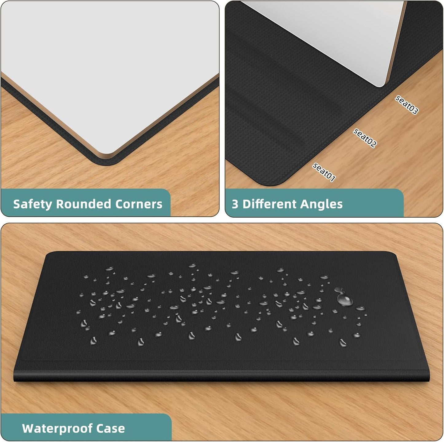 Portable Small White Board,Reusable Dry Erase Board with Stand,Desktop Whiteboard for Office Meeting Bussiness Home 9" x 6" with Marker, Wipe Cloth (Black)