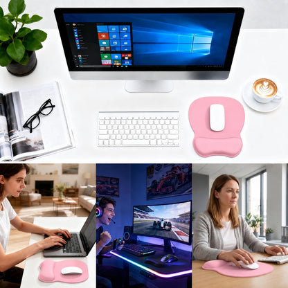 EooCoo Ergonomic Mouse Pad with Wrist Support, Mousepad with Memory Foam Wrist Rest and Non-Slip Base for Computer, Cafe, Home & Office, 9.64 x 8.26 in Office Desk Accessories