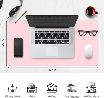 Leather Desk Pad Protector,Non-Slip Desk Pad,on-Slip PU Leather Large Mouse Pad,Easy Clean Desk Protecor Mat,Writing Pad for Office Work/Home/Decor(Black, 23.6" x 13.7")