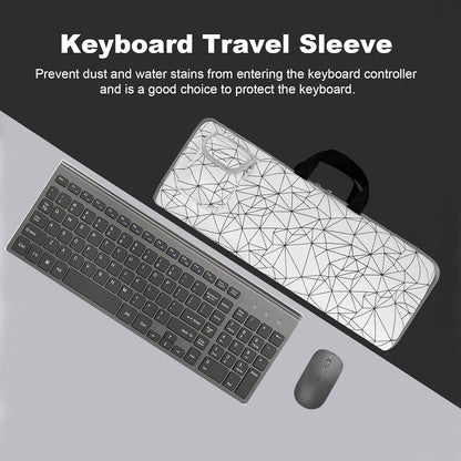 Keyboard Sleeve Travel Case for Logitech MK250 Wireless Keyboard Mouse Combo,Rugged Neoprene Construction Zipper Mouse Storage and Cable Storage Pouch(Black)