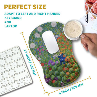 Hokafenle Ergonomic Mouse Pad Wrist Support, Wrist Rest Mousepad for Carpal Tunnel Pain Relief with Integrated Memory Foam Slope Massage Bulge (11.8x7.9 inch,Topographic Contour)