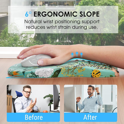 MROCO Ergonomic Mouse Pad with Wrist Support, Memory Foam Wrist Rest Mouse Pad, Non-Slip Base, Smooth Surface for Office & Home, Black