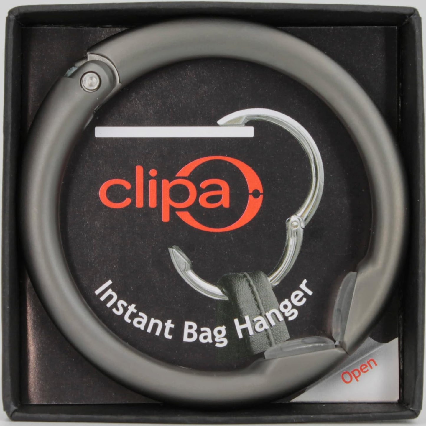 Clipa Bag Hanger - The Ring that Opens Into a Hook, Closes Automatically | Hangs Almost Anywhere in Just 1/2" of Space | Holds 33 lbs | 9 Styles | 3 yr Warranty