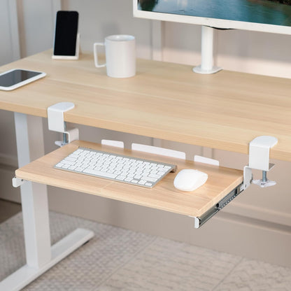 VIVO Large Keyboard Tray Under Desk Pull Out with Extra Sturdy C Clamp Mount System, 27 (33 Including Clamps) x 11 Inch Slide-Out Platform Computer Drawer for Typing, Black, MOUNT-KB05E