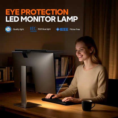 LYMAX Computer Monitor Light Bar, USB Computer Lamp Dimmable Screen Light Bar, Adjustable Brightness/Color Temperature with Touch Contror, No Screen Glare, Space Saving for Home Office Desk Light