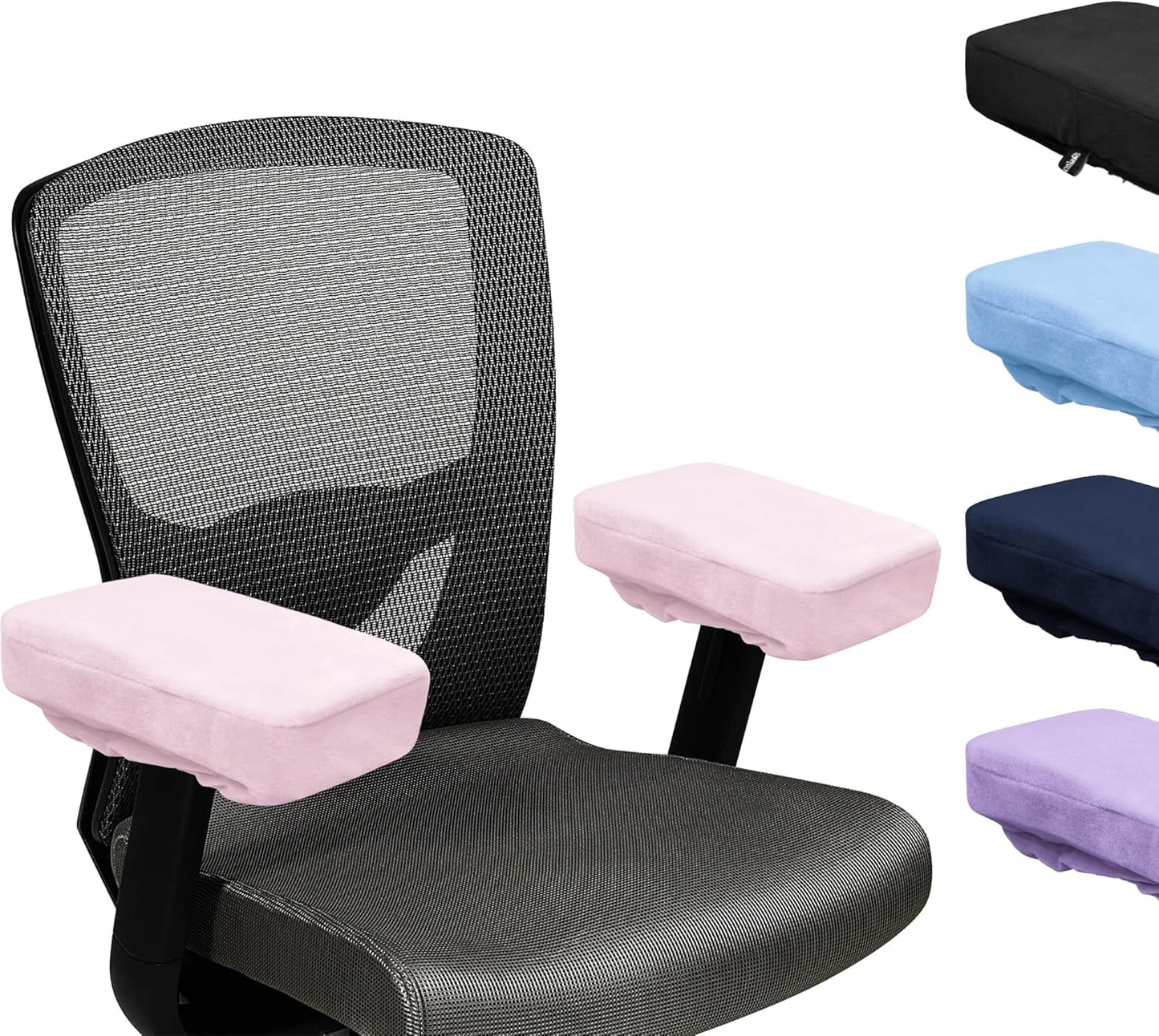 SPRING SEAON Office Chair Arm Covers Soft Memory Foam Arm Rest Pads Short Plush Gaming Chair Armrest Cushion Provide Cushioning for Elbows and Forearms 2 Pack Chair Covers for Arms (Pink)