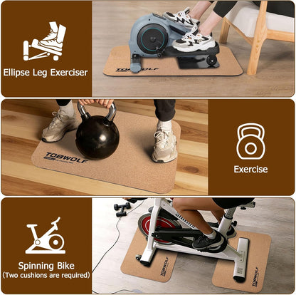TOBWOLF Non-Slip Workout Mat for Ellipse Leg Exerciser, Ellipse Machine Mat, Exercise Mat for Under Desk Ellipticals, Suitable for Electric Seated Foot Pedal Exerciser, Stability & Floor Protection