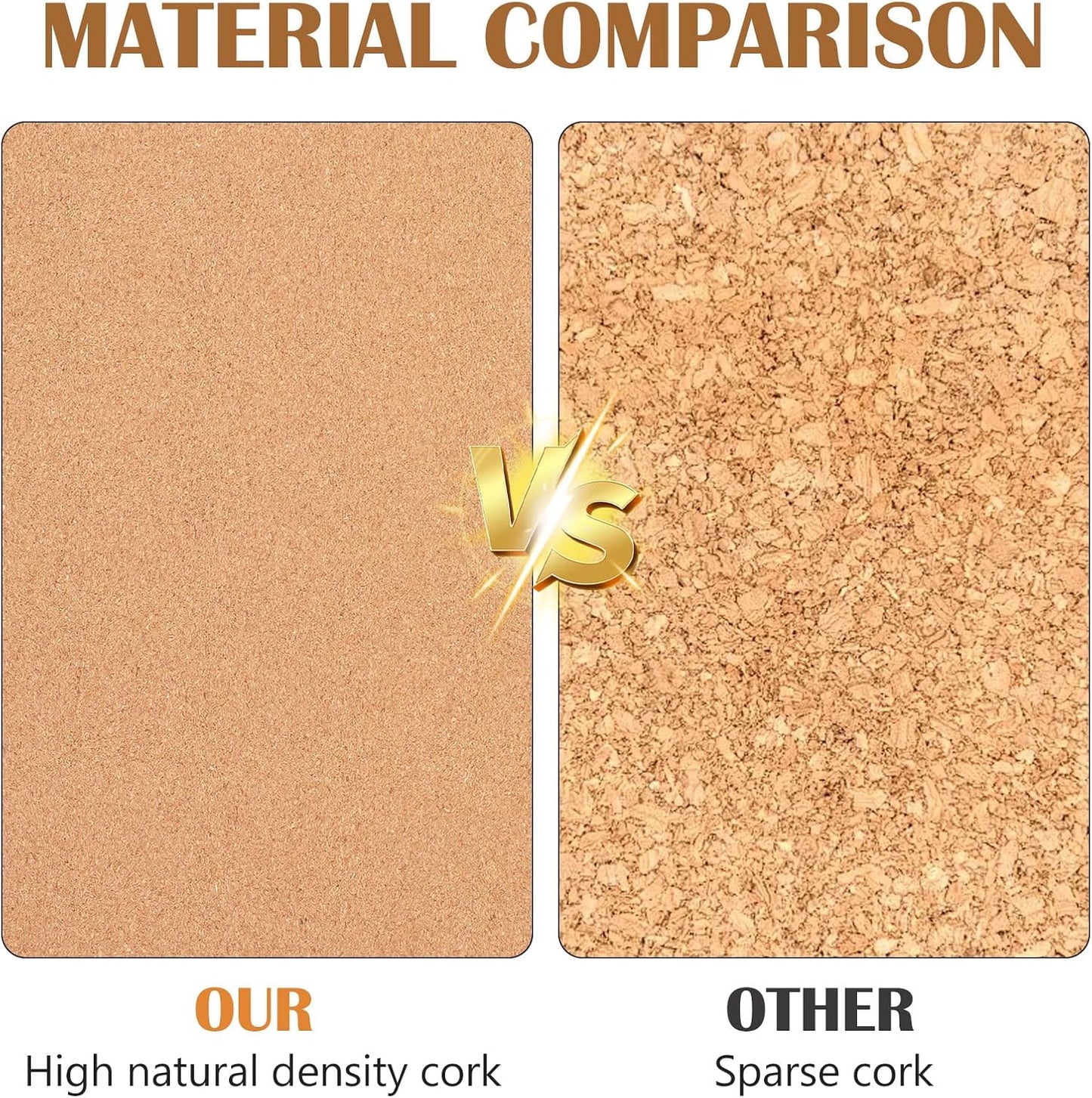 5 Packs Cork Board Tiles, Cork Bulletin Board Tiles for Walls Self-Adhesive Corkboards 12x8.3 Inches Bulletin Boards Squares for Home Office School Decor 1mm/0.04 Inches Thickness
