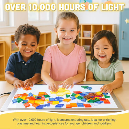 Constructive Playthings Ultra Bright LED Light Panel, Interactive LED Light for Art Supplies, Sensory Classroom Tools, Set of 1, Gray