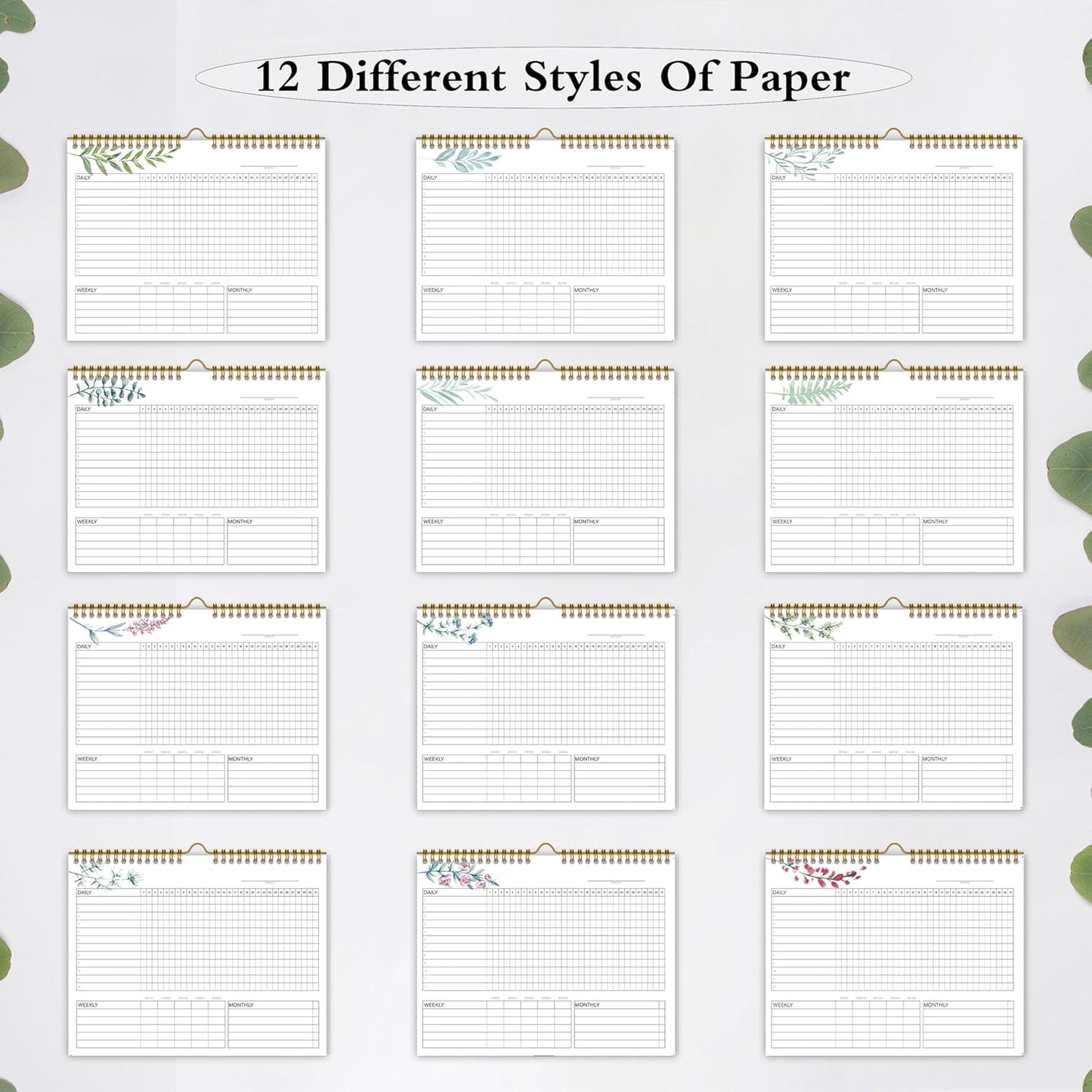 Habit Tracker Calendar，12 Monthly Habit Tracker Journal with Spiral Binding,Undated Weekly Monthly Planner to Boost Productivity&Self Improvement, 8"x10"（Green)