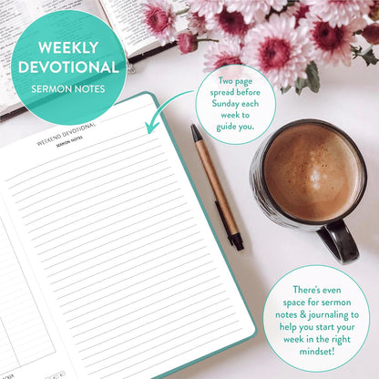 Christian Planner 2026 Daily Planner - Faith Based Monthly and Weekly Planner, Vision Board, and Habit Tracker - 2026 Calendar, Personal Organizer and Devotional Journal (Hardcover, Pine)