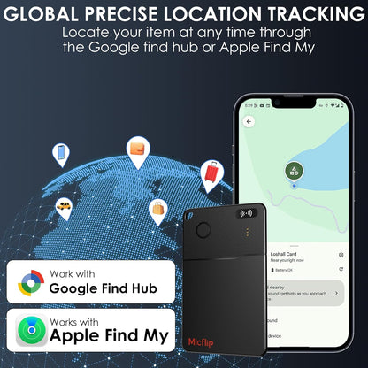Wallet Tracker Card (Both iOS and Android) | No Monthly Fee | Waterproof | Wireless Charging | Anti-Lost, Thin Bluetooth Smart Card Finder for Wallet, Luggage, Backpack