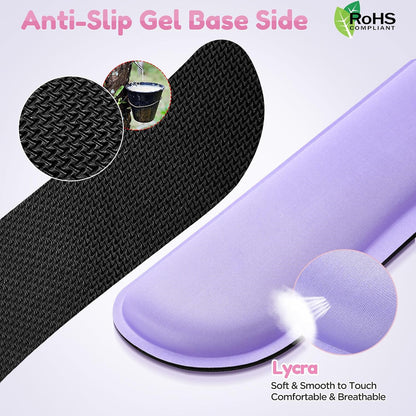 Gimars Upgrade Enlarge Silky and Superfine Fabric Gel Memory Foam Keyboard Wrist Rest Set, Ergonomic Keyboard Mouse Wrist Support for Typing Pain Relief, Comfort for Office, Gaming, Computer, Black