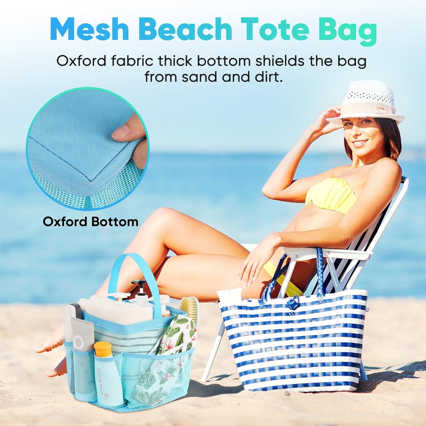 EUDELE Mesh Shower Caddy Portable for College Dorm Room Essentials, Shower Caddy Dorm with 8-Pocket Large Capacity for Beach, Swimming, Gym, Travel essentials