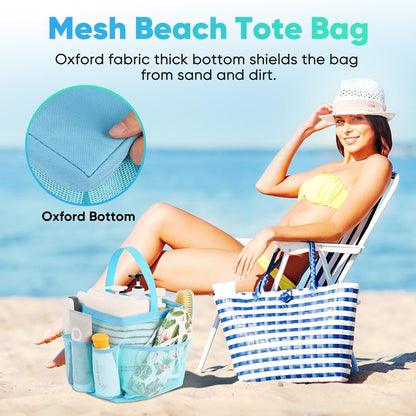 EUDELE Mesh Shower Caddy Portable for College Dorm Room Essentials, Shower Caddy Dorm with 8-Pocket Large Capacity for Beach, Swimming, Gym, Travel essentials