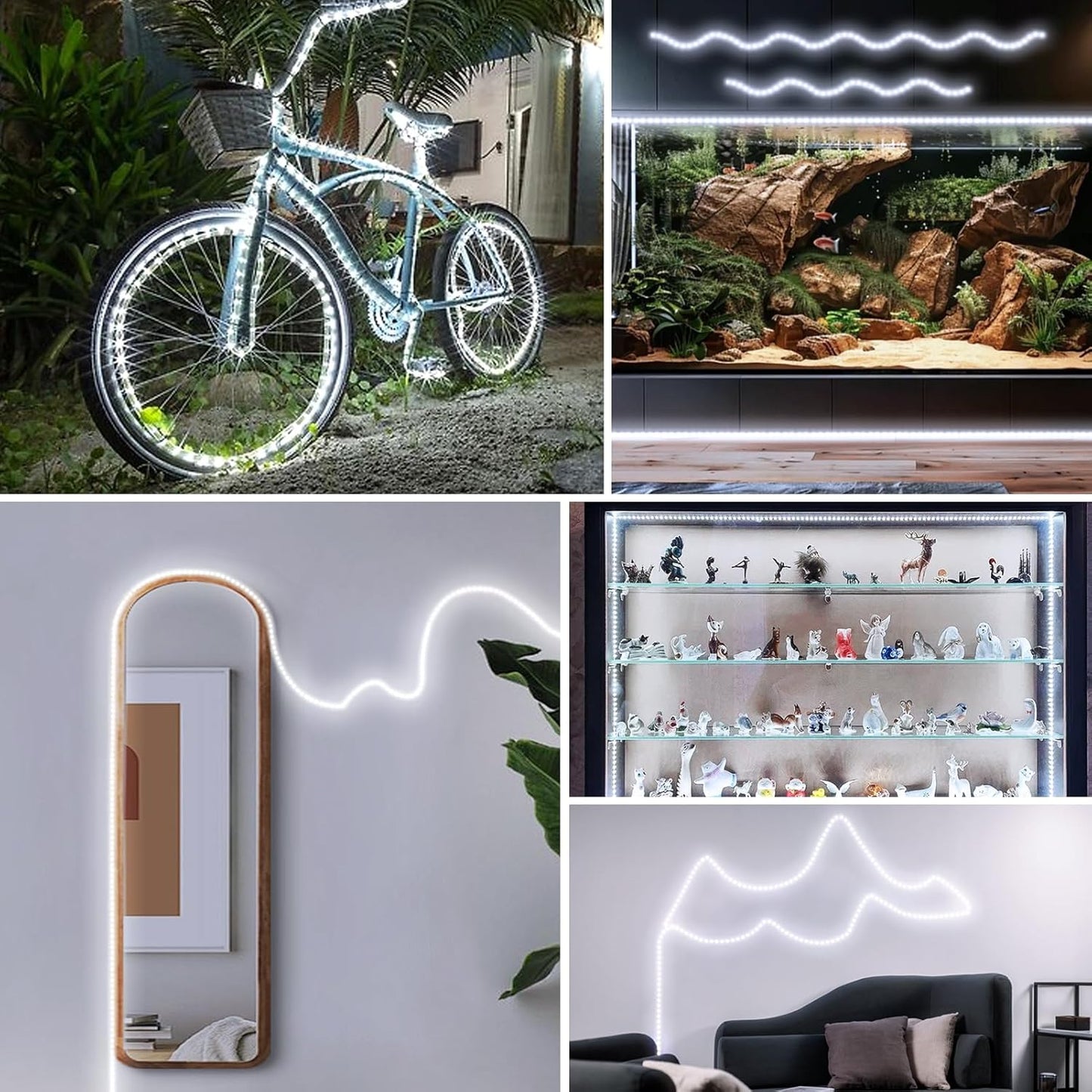 echosari Strip Lights USB 5V, 9.8Ft 180 LED Strip Lights Cuttable 2835 SMD Super Bright with Self-Adhesive DIY for Cabinet Photo Frames Desks Monitor Shelves Decor (Green)