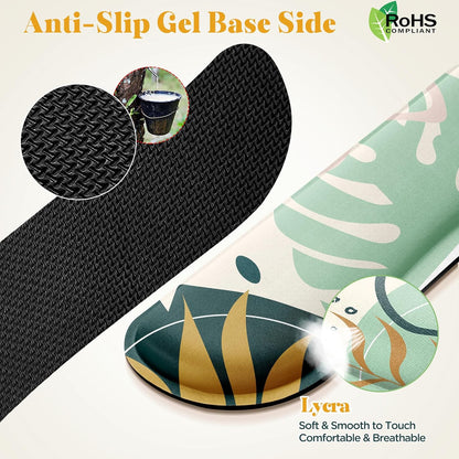 Gimars Upgrade Enlarge Silky and Superfine Fabric Gel Memory Foam Keyboard Wrist Rest Set, Ergonomic Keyboard Mouse Wrist Support for Typing Pain Relief, Comfort for Office, Gaming, Computer, Black