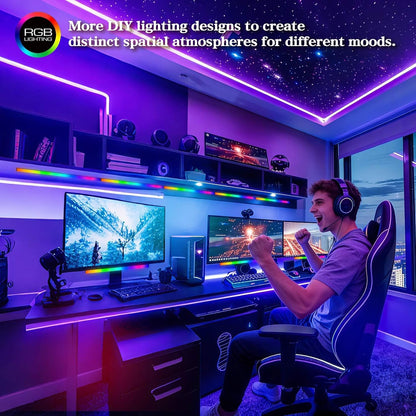 RGB LED Monitor Ambient Light Bar, 16 Inch USB Powered, APP Control & Music Sync, 16 Million Colors Dimmable, Gaming/Desk Display Backlight