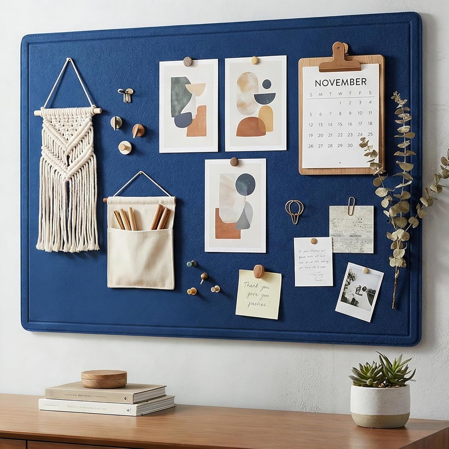 AKTOP Bulletin Board, 24" x 16" Foldable Felt Notice Pin Board for Wall, Decorative CorkBoard Photo Display Board with Self-Adhesive Tape, Vision Board Cork Board Alternative with 25 Pushpins - Latte