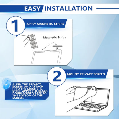 Magnetic Laptop Privacy Screen 15.6 Inch 16:9, Removable Computer Privacy Filter Shield and Anti Glare Blue Light Screen Protector, Compatible with HP Dell Acer Asus Samsung Lenovo ThinkPad