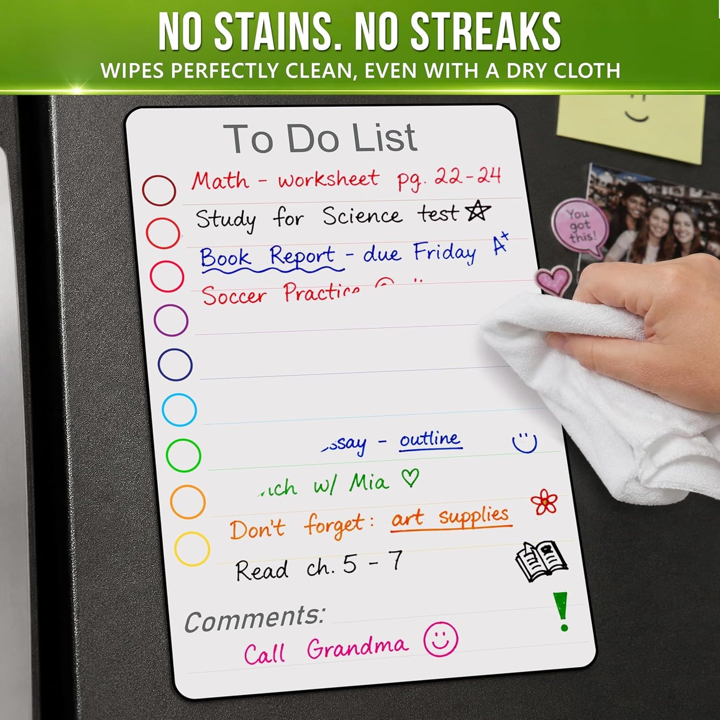 Small Magnetic Whiteboard for Locker to Do List 5x7 A5 - Mini Lined Dry Erase Board for School - Locker White Board Magnet Organizer - Magnetic Whiteboard for Locker Decor Classroom Daily Checklist