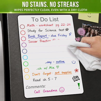 Small Magnetic Whiteboard for Locker to Do List 5x7 A5 - Mini Lined Dry Erase Board for School - Locker White Board Magnet Organizer - Magnetic Whiteboard for Locker Decor Classroom Daily Checklist