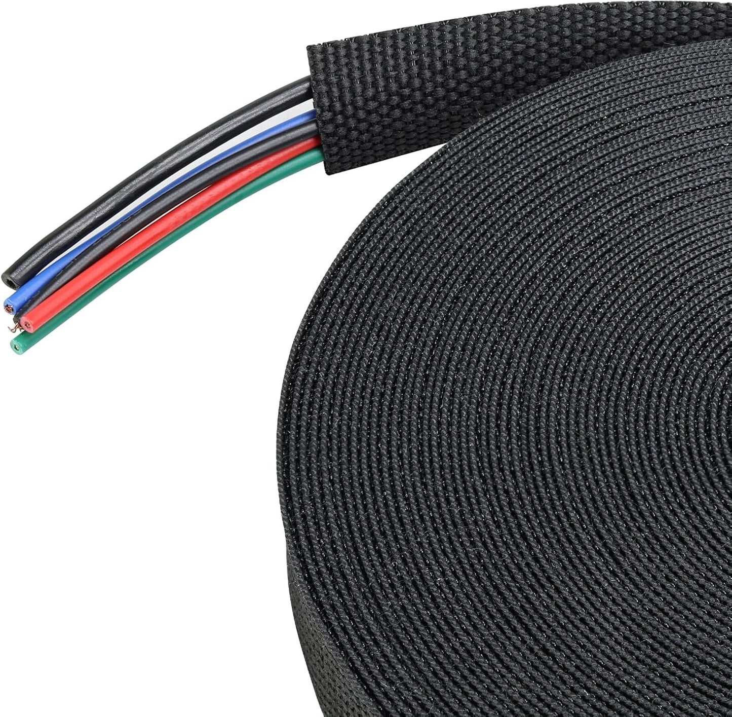 Braided Sleeving Heat Shrinkable Fabric 2:1 Ratio- Abrasion Protection Flexibility Wiring Harness Cable Sheath (3/8" ID, 16ft) - Colors B