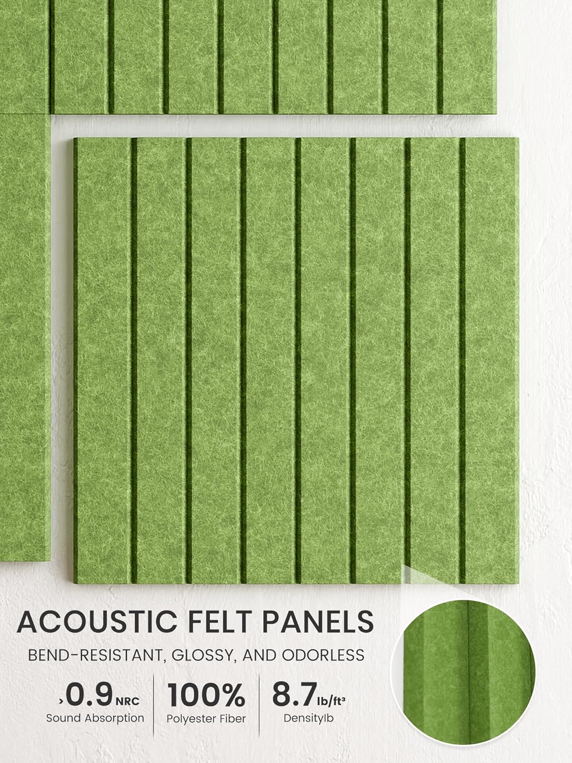 Bumusty Large Cork Board Alternative-48 x 36" Felt Bulletin Board Tiles, with 30 Pushpins, 70 Adhesive Tabs, Fine-Stripe 12-Pack, Cork Boards for Office Push Pin Board Felt Board-Oatmeal