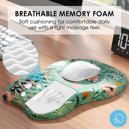 MROCO Ergonomic Mouse Pad with Wrist Support, Memory Foam Wrist Rest Mouse Pad, Non-Slip Base, Smooth Surface for Office & Home, Black