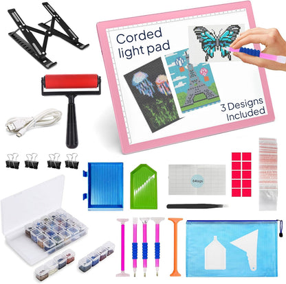 iVyne Rechargeable A4 Light Pad for Tracing & Weeding - LED Light Board for Weeding Vinyl - for Cricut Vinyl Weeding Tools - Ultra-Thin & Portable - Perfect for Artists & Crafters - Pink