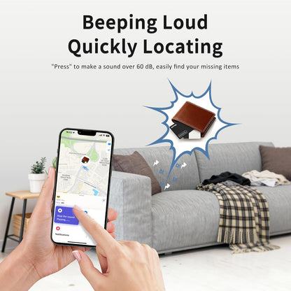 OTIC Dual System Bluetooth Wallet Tracker, 0.07in Slim Smart Tracker for Apple Find My (iOS) & Google Find Hub (Android), Rechargeable Finder with Sound Alert/Waterproof for Wallet/Luggage/Key/Bag