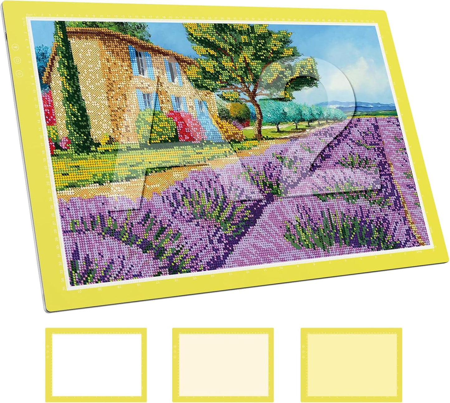 ZEXALIGHT A4 Light Box for Tracing, Light Pad for Diamond Painting with 8 Levels/Stepless Dimming Brightness and 3 Color Modes, Ultra-Thin Copy Board Light Table for Artists Tracing Drawing (Pink)