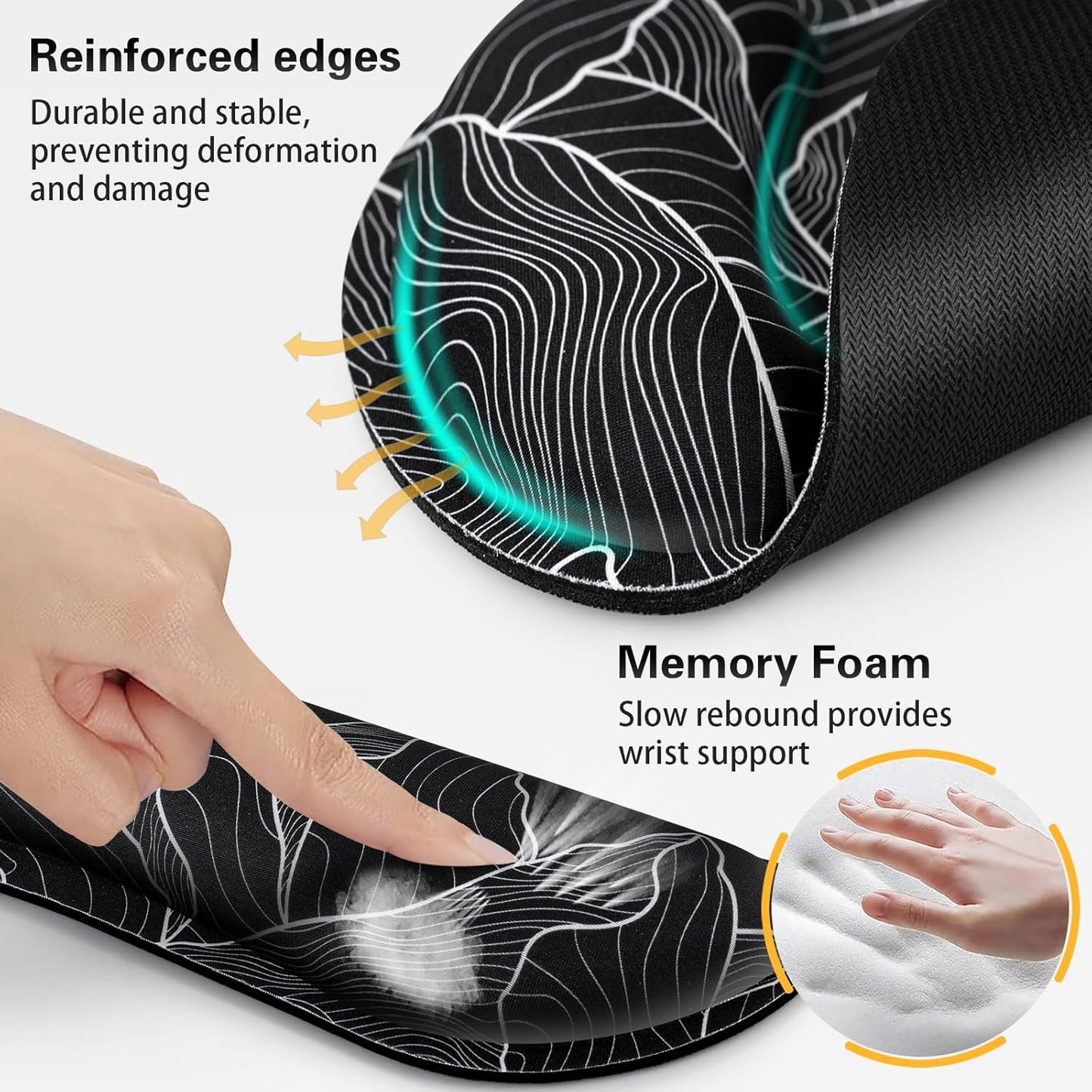 Ergonomic Keyboard Wrist Rest, Mouse Pad with Wrist Rest Anime, Cat Gaming Mousepad with Wrist Support, Memory Foam Wrist Rest Set for Computer Keyboard, Funny Cute Office Desk Accessories