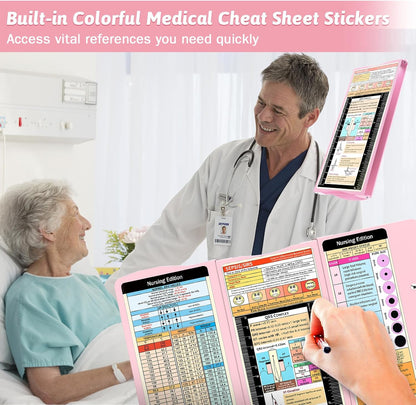 Clipboard Foldable Without Edition Cheat Sheets Aluminum 3 Layers Foldable Clipboards Pocket Size Profile Clip Clipboards Notepad for Students, Nurses,Contractor Trucker Driver