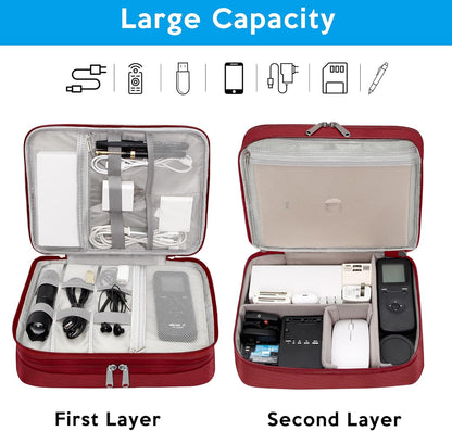 CILLA Electronics Organizer Travel, Travel Cord Organizer Case, Compact Electronics Accessories Bag for Cable, Cord, Charger, Phone