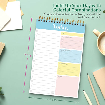 Sweetzer & Orange Daily & Weekly To Do List Notepad – Undated Work Planner & Organizer with Wish List Section, 52-Sheet Coiled Task Pad for Productivity – MAUVE To Do List Notebook for Work