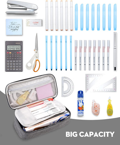 YOKUMA Pencil Case,Large Capacity Pencil Pouch,Aesthetic Zipper Pencil Box, Back to School Supplies for College Student Teen Adults,Travel Essentials,Electronic Cable Organize