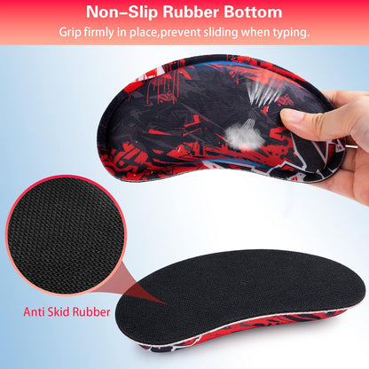 Mouse Wrist Rest, Canjoy 2 Pack Memory Foam Soft Fabric Mouse Wrist Rest Pad Support Cushion with Anti-Skid Rubber Base,Ergonomic Pain Relief Mouse Hand Rest (Black)