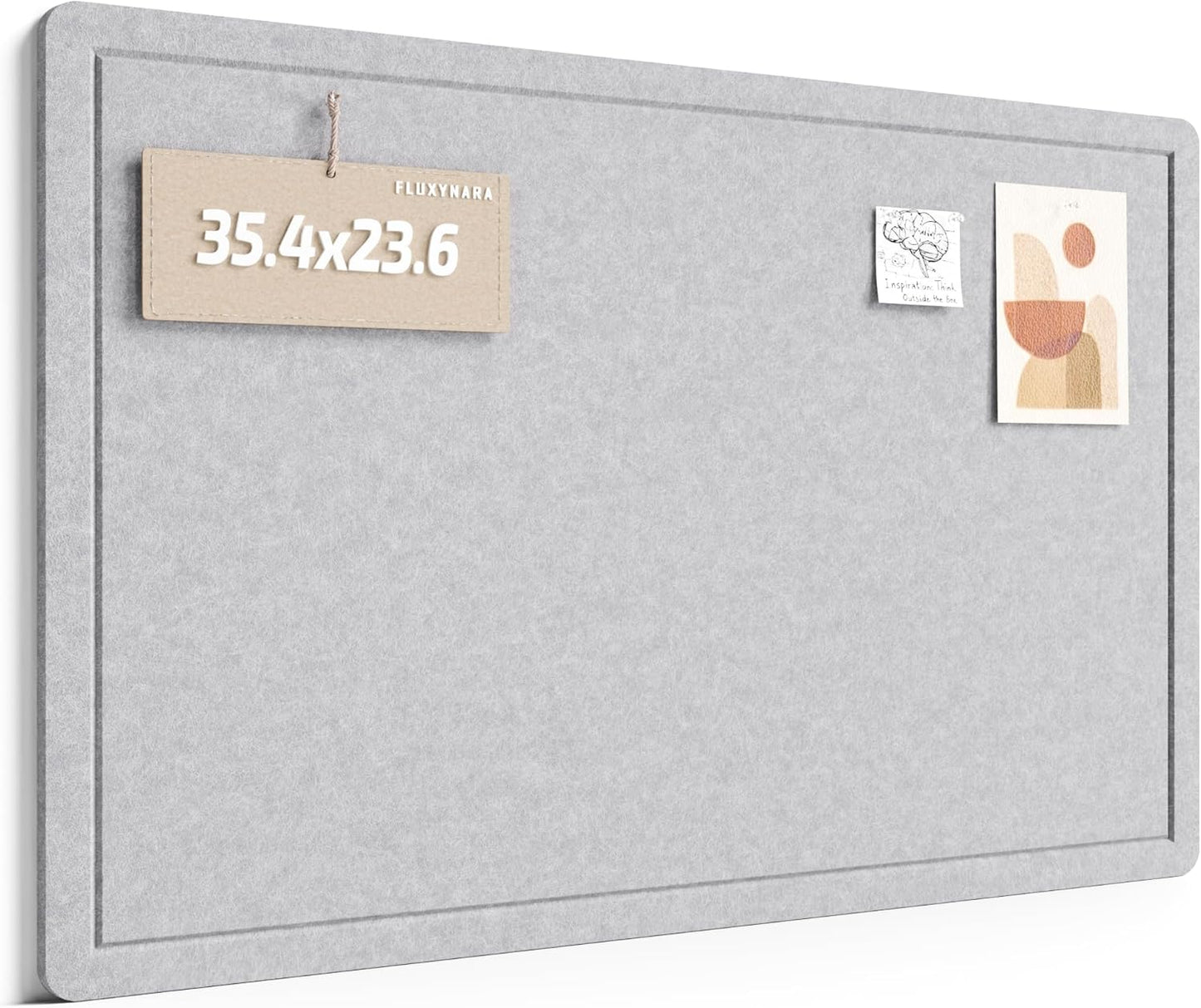 Fluxynara Bulletin Board, 23.6" x 17.5" Cork Board Alternative with 12 Safe Removable Adhesive Tabs, Foldable Felt Pin Board for Home Office, Classroom, Bedroom,Entryway for Walls—Sage