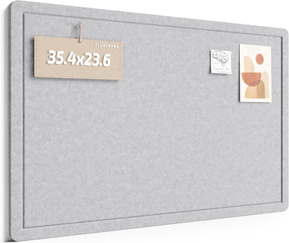 Fluxynara Bulletin Board, 23.6" x 17.5" Cork Board Alternative with 12 Safe Removable Adhesive Tabs, Foldable Felt Pin Board for Home Office, Classroom, Bedroom,Entryway for Walls—Sage