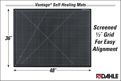 Dahle Vantage 10670 Premium Self-Healing Cutting Mat, 9"x12", 1/2" Grid, 5 Layers for Max Healing, Perfect for Crafts & Sewing, Black