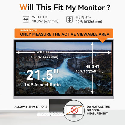 Mamol 34 Inch Curved Computer Privacy Screen Filter for 21:9 Aspect Ratio Widescreen Monitor - Anti Glare Blue Light Filter, Removable Computer Monitor Privacy Shield, Anti-Scratch Screen Protector