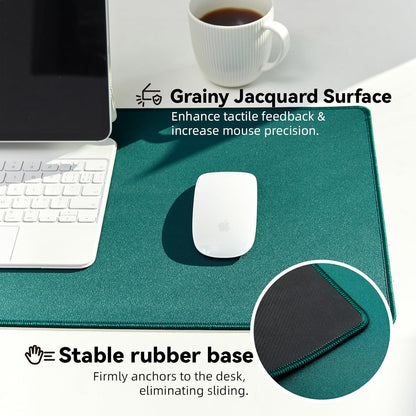 Reniteco Waterproof Large Gaming Mouse Pad with Durable Stitched Edges, Non-Slip Rubber Base, Grainy Jacquard Mouse Mat Desk Pad for Home Office Gaming, 31.5''x11.8''x0.12'', Matte Beige