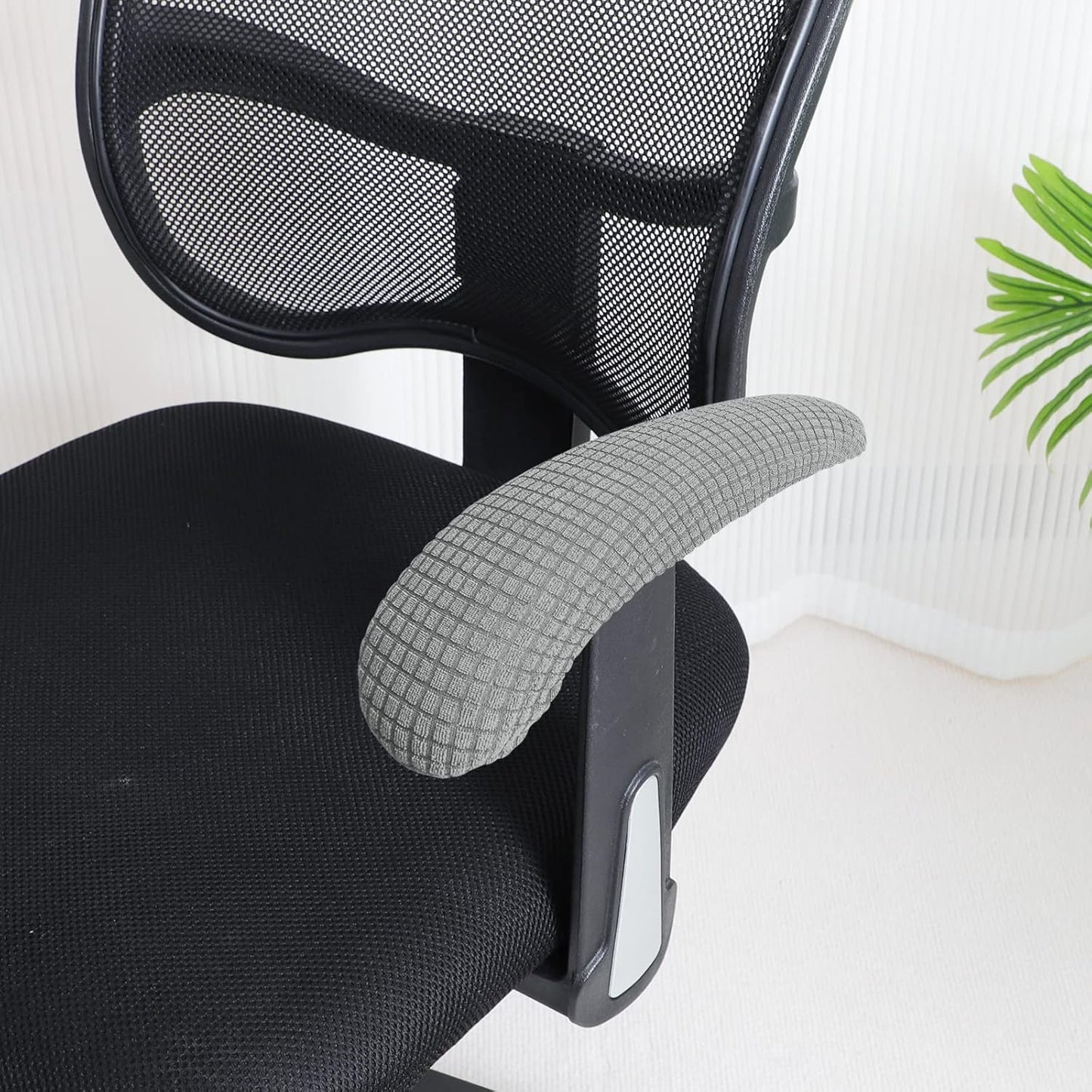FORCHEER Office Chair Armrest Covers 12-15 Inch Velvet Elastic Black Arm Rest Covers for Desk Computer Chairs Washable